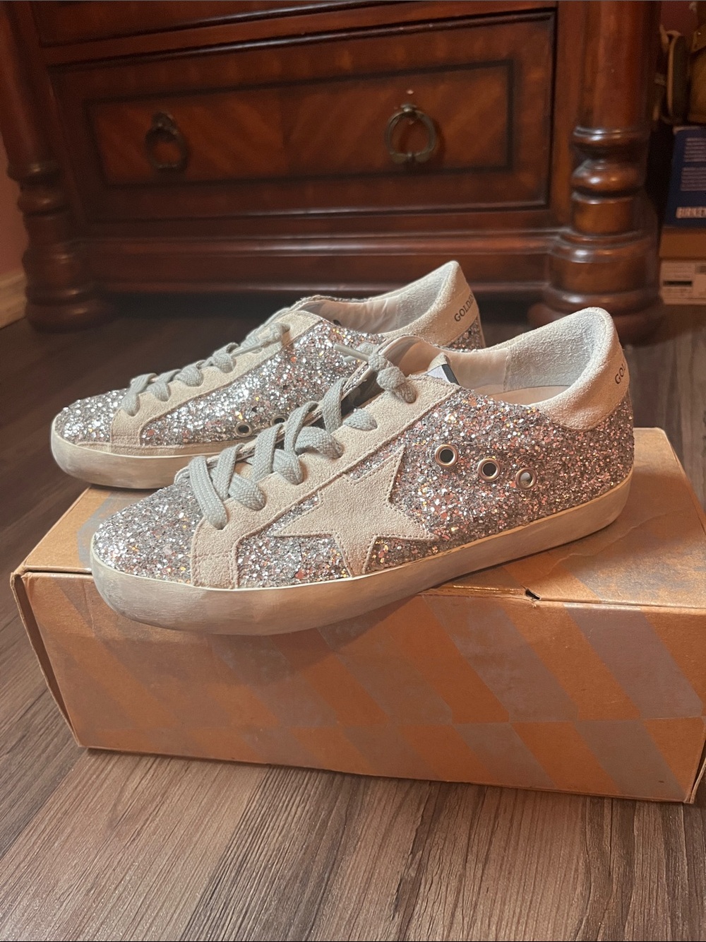 Authentic Silver Golden Goose EU 35